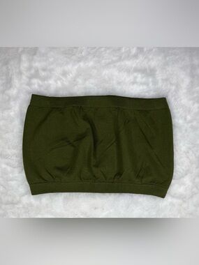 Yahada Olive Green Strapless Tube Tank Top